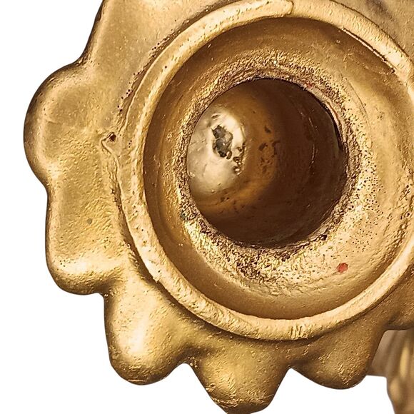 VTG Pair Syroco Gold Ornate Floral Scroll Candle Sconce Hollywood Regency #5133 - Picture 16 of 16